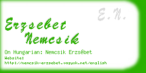 erzsebet nemcsik business card